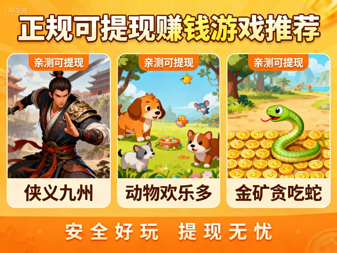 正规赚钱游戏推荐：亲测安全能提现，好玩不踩雷
