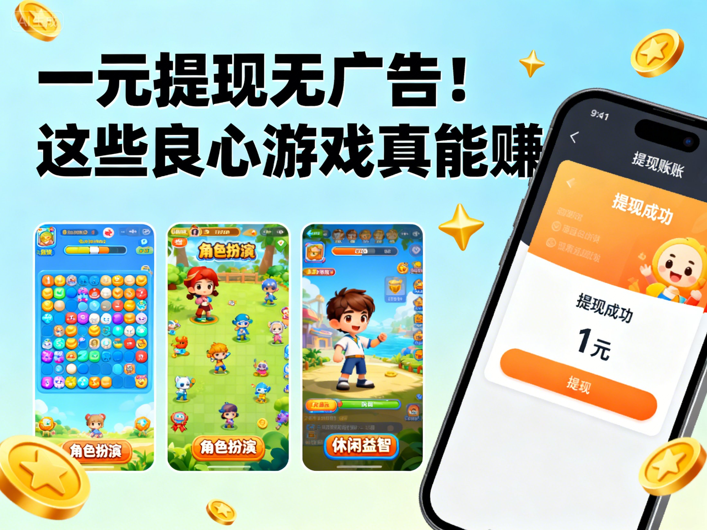 一元提现无广告！这些良心游戏真能赚